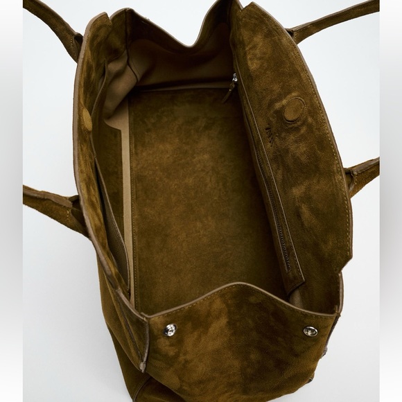 Zara Split Leather Suede Shoulder Bag 6045/410 - Picture 5 of 10